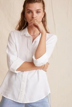Women's Bella Dahl Shirt Tail Button Down - White