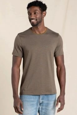 Toad & Co Men's Tempo Short Sleeve Crew Tee - Fir Stripe