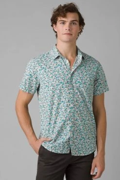 Prana Stimmersee Shirt - Blue Floral Slim Fit Men's