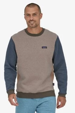 Men's Patagonia P-6 Label Uprisal Crew Sweatshirt - Shroom Taupe