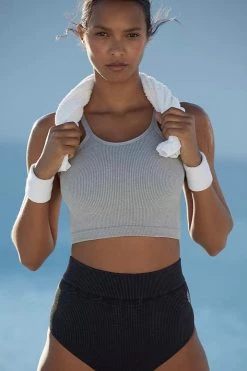 Free People Movement FP Movement Cropped Run Tank - Nickel Grey