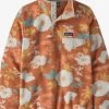 Patagonia W Lightweight Synchilla Snap-T Pullover-Flower Power Big: Toasted Peach Women's