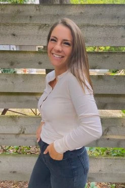 La Made Ava Crop Henley Women's Sale - 50% Off At Checkout