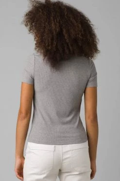 Prana Foundation Rib Tee - Heather Grey