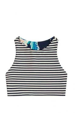 Carve Designs Women's Swim Sanitas Reversible Swim Top - Stargazer / Navy Stripe