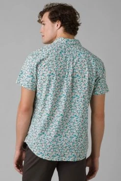 Prana Stimmersee Shirt - Blue Floral Slim Fit Men's