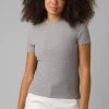 Prana Foundation Rib Tee - Heather Grey