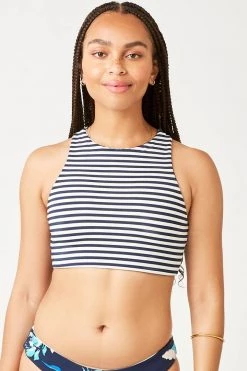 Carve Designs Women's Swim Sanitas Reversible Swim Top - Stargazer / Navy Stripe