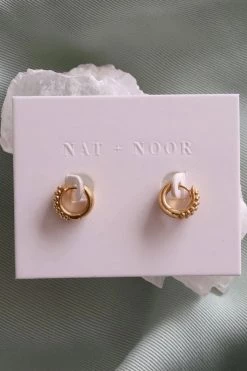 Nat And Noor Blossom Gold Huggie Hoops Jewelry