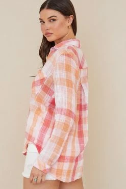 Bella Dahl Pocket Button Down-Summer Sunset Plaid