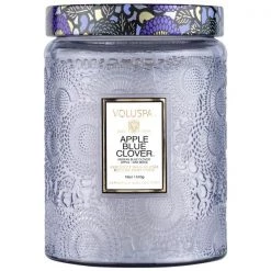 Base Camp: Bring It Home Voluspa Apple Blue Clover Large Glass Jar Candle