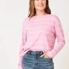Carve Designs Lorena Top - Light Fuchsia Stripe
