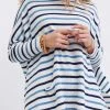 Mer Sea Women's Catalina Crew Neck Sweater - Navy, French Blue, White Stripes
