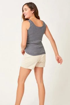 Carve Designs Ever Tank - Navy Rib Stripe