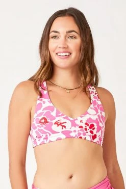 Carve Designs Women's Swim La Jolla Reversible Swim Top - Orchard / Fuchsia