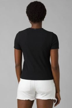 Prana Foundation Rib Tee - Black Heather Women's