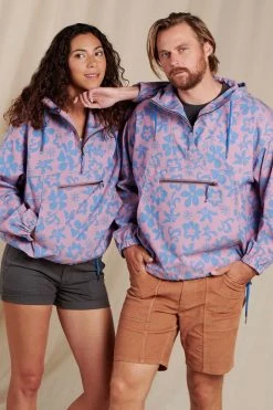 Toad & Co Unisex Boundless Anorak - Faded Lilac Aloha Women's Outerwear