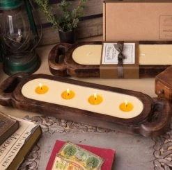Himalayan 4 Wick Wooden Candle Tray