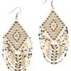 Bamboo Trading Co Jewelry Gold + White Beaded Earrings