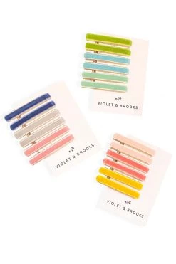 Violet & Brooks Hair Accessories Viola Velvet Hair Clip Set Of 6 Clips